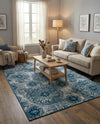 Riviera Elegance Collection Area Rug -  Monaco (Blue) Rectangle Blue  lifestyle 12