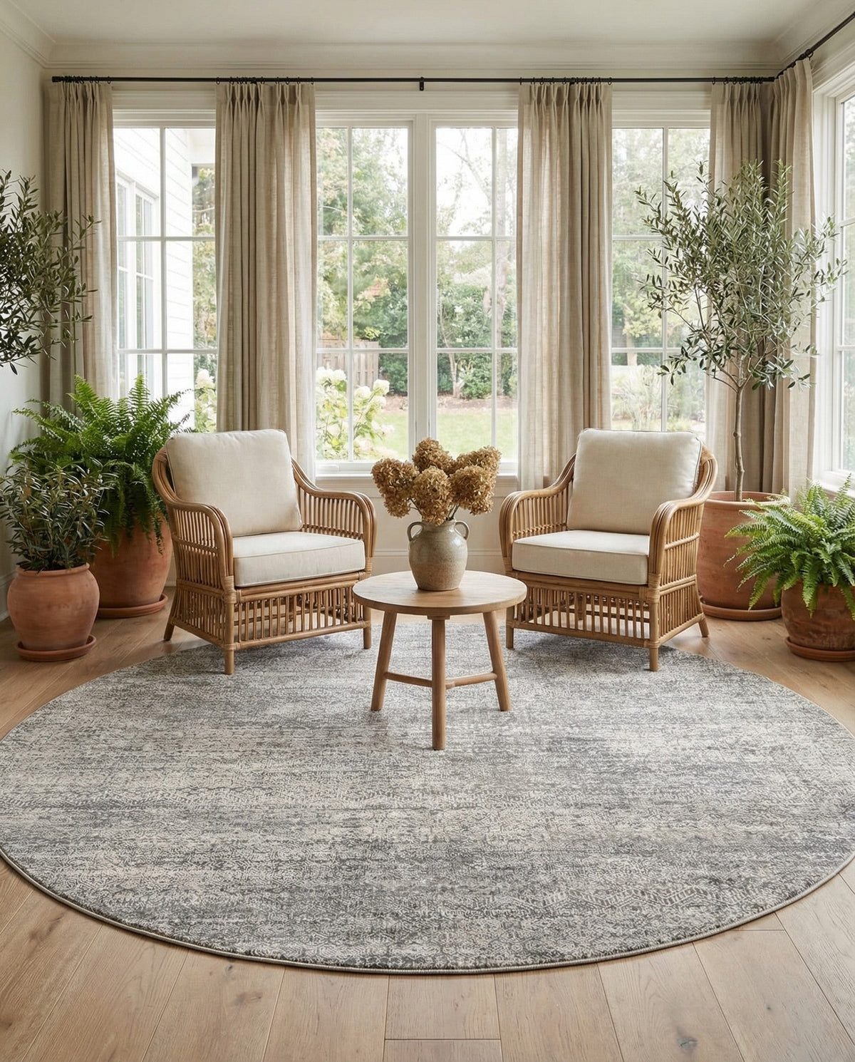 Bloomsbury Elegance Collection Area Rug -  Pimlico Round Gray  lifestyle 118