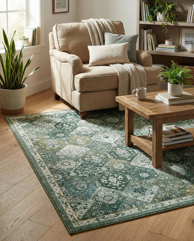 Brighton Terrace Collection Area Rug -  Rottingdean (Green) Rectangle Green  lifestyle 8