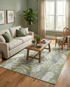 Seaside Blooms Collection Area Rug -  Serene Rectangle Green  lifestyle 22