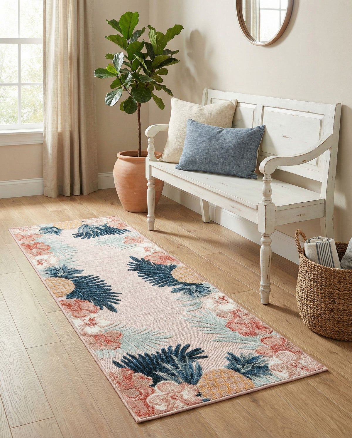 Seaside Blooms Collection Area Rug - Haven Runner Pink  lifestyle 122