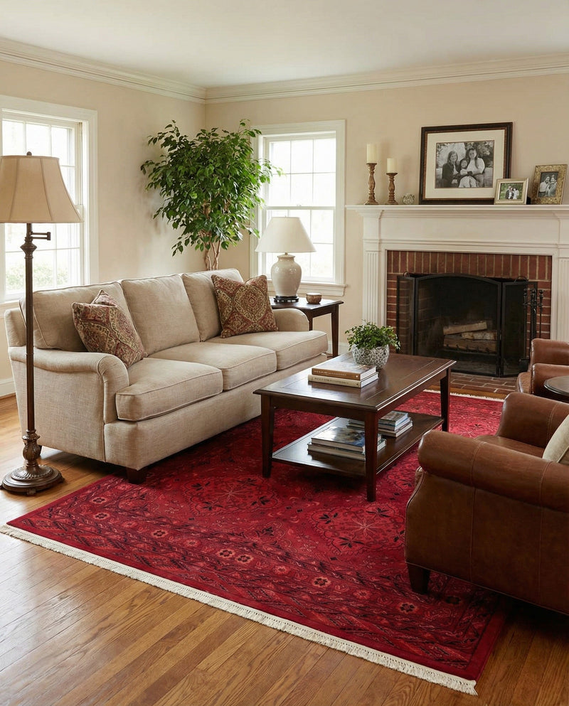 Samarkand Elegance Collection Area Rug -  Samanid Rectangle Red  lifestyle 8