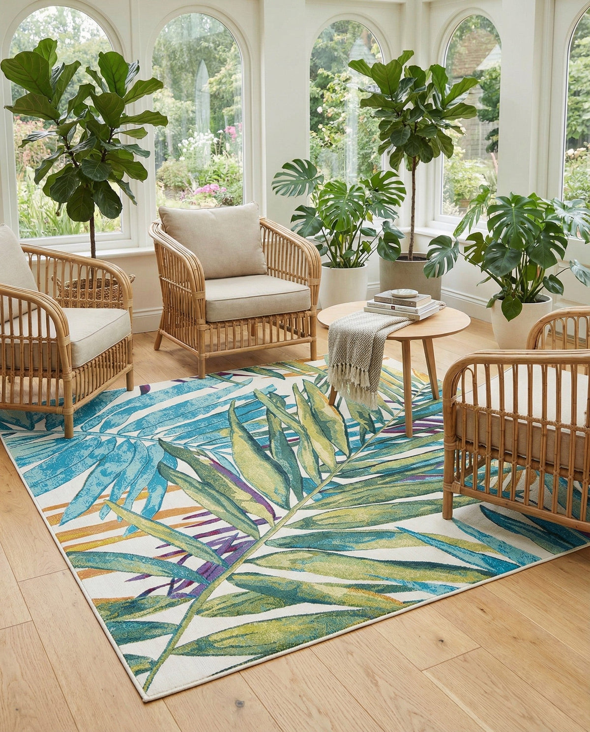 Seaside Blooms Collection Area Rug -  Arcadia Square Multi  lifestyle 111