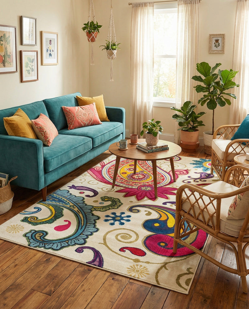 Marrakesh Elegance Collection Area Rug -  Beni Rectangle Cream  lifestyle 7