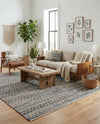Osian Looms Collection Area Rug - Mumbai Rectangle Navy Blue  lifestyle 12