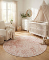 Cambridge Classics Collection Area Rug -  Magdalene (Pink) Round Pink  lifestyle 62