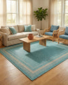 Terrace Fringe Collection Area Rug - Veranda (Aquamarine) Square Aquamarine  lifestyle 58