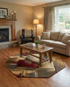 Bistro Lounge Collection Area Rug -  Doppio Octagon Multi  lifestyle 88