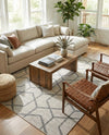 Geo Garden Lattice Collection Area Rug - Savannah Rectangle Ivory  lifestyle 10