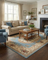 Versailles Elegance Collection Area Rug -  Louveciennes (Light Blue) Rectangle Light Blue  lifestyle 14