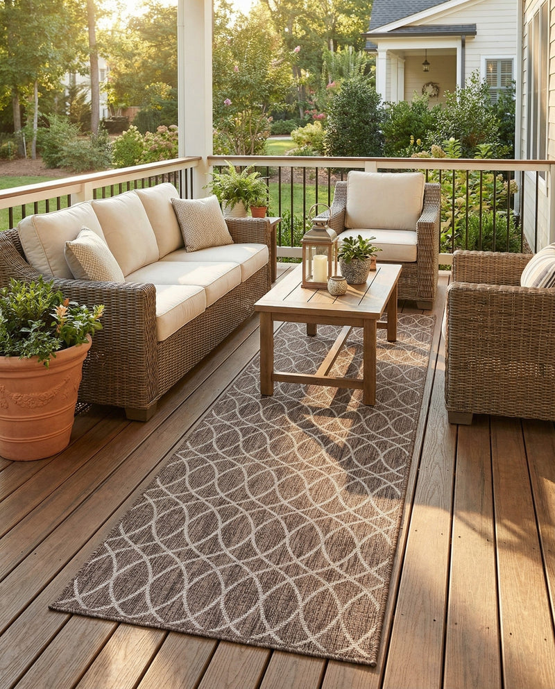 Savannah Pergola Collection Area Rug -  Pavilion (Brown) Runner Brown  lifestyle 51