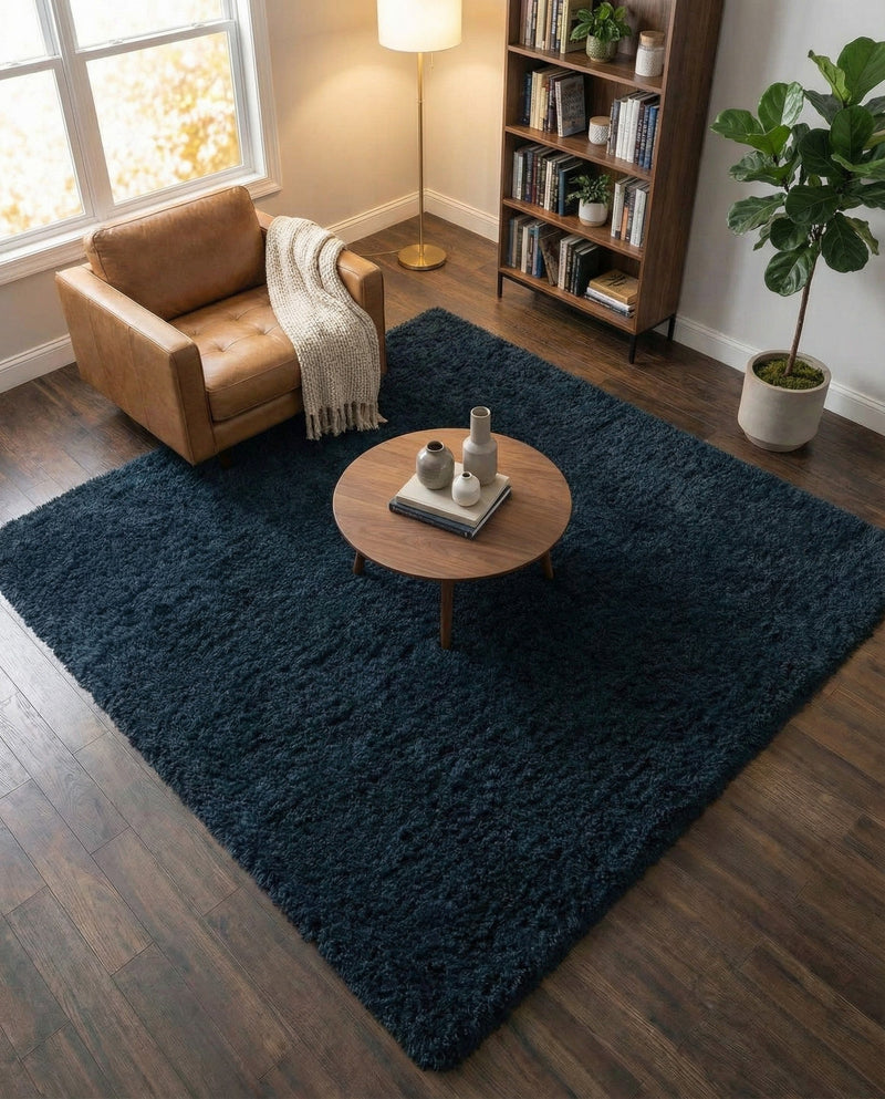Eternal Plush Oasis Collection Area Rug -  Tranquility (Cobalt) Square Cobalt  lifestyle 54