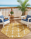 Seaside Haven Rugs Collection Area Rug - Sapphire (Yellow) Octagon Yellow  lifestyle 65