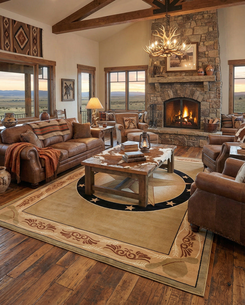 Frontier Trails Collection Area Rug - Redwood Rectangle Green  lifestyle 42