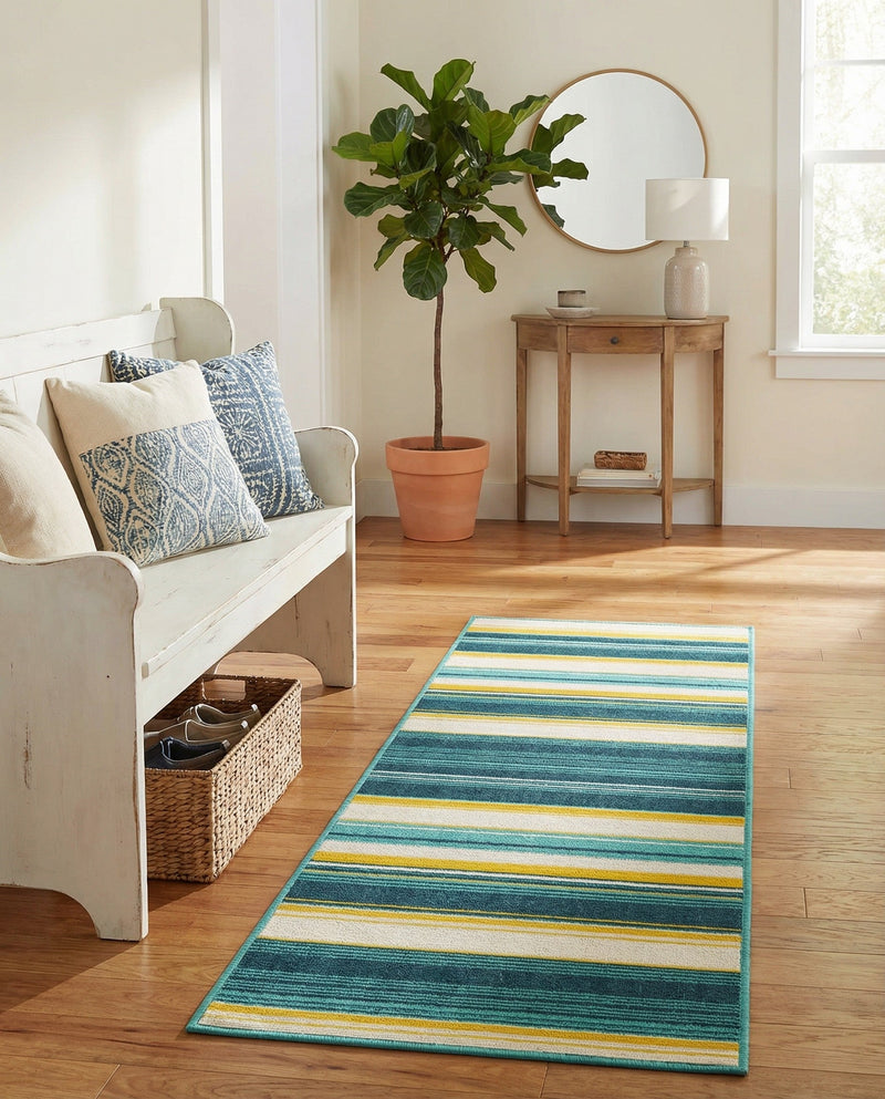 Terrace Fringe Collection Area Rug -  Veranda Runner Multi  lifestyle 65