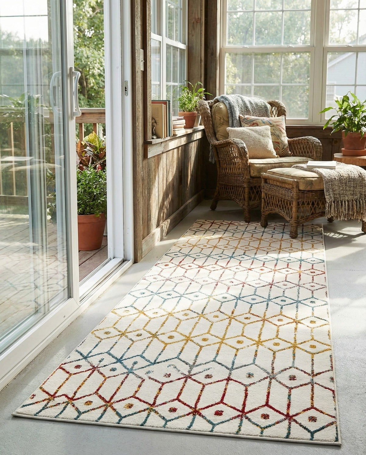 Garden Maze Retreat Collection Area Rug -  Mazeview Runner Multi  lifestyle 86
