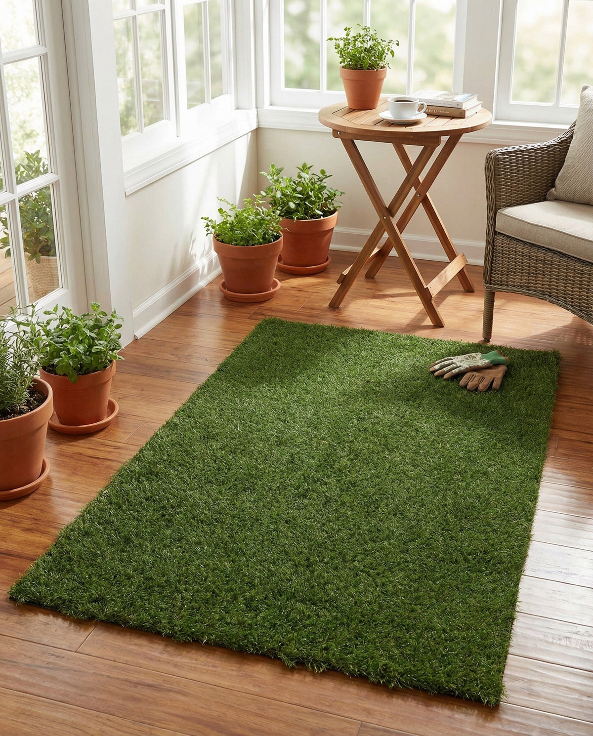 Meadow Retreat Collection Area Rug - Glen Rectangle Green  lifestyle 48