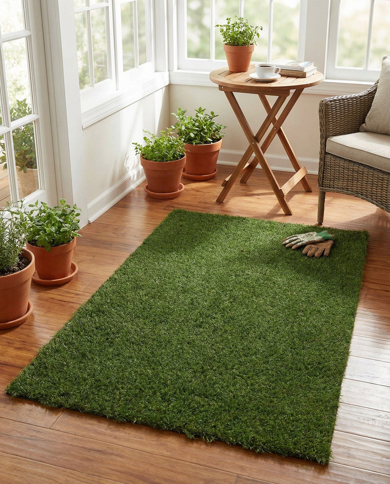 Meadow Retreat Collection Area Rug - Glen Rectangle Green  lifestyle 48