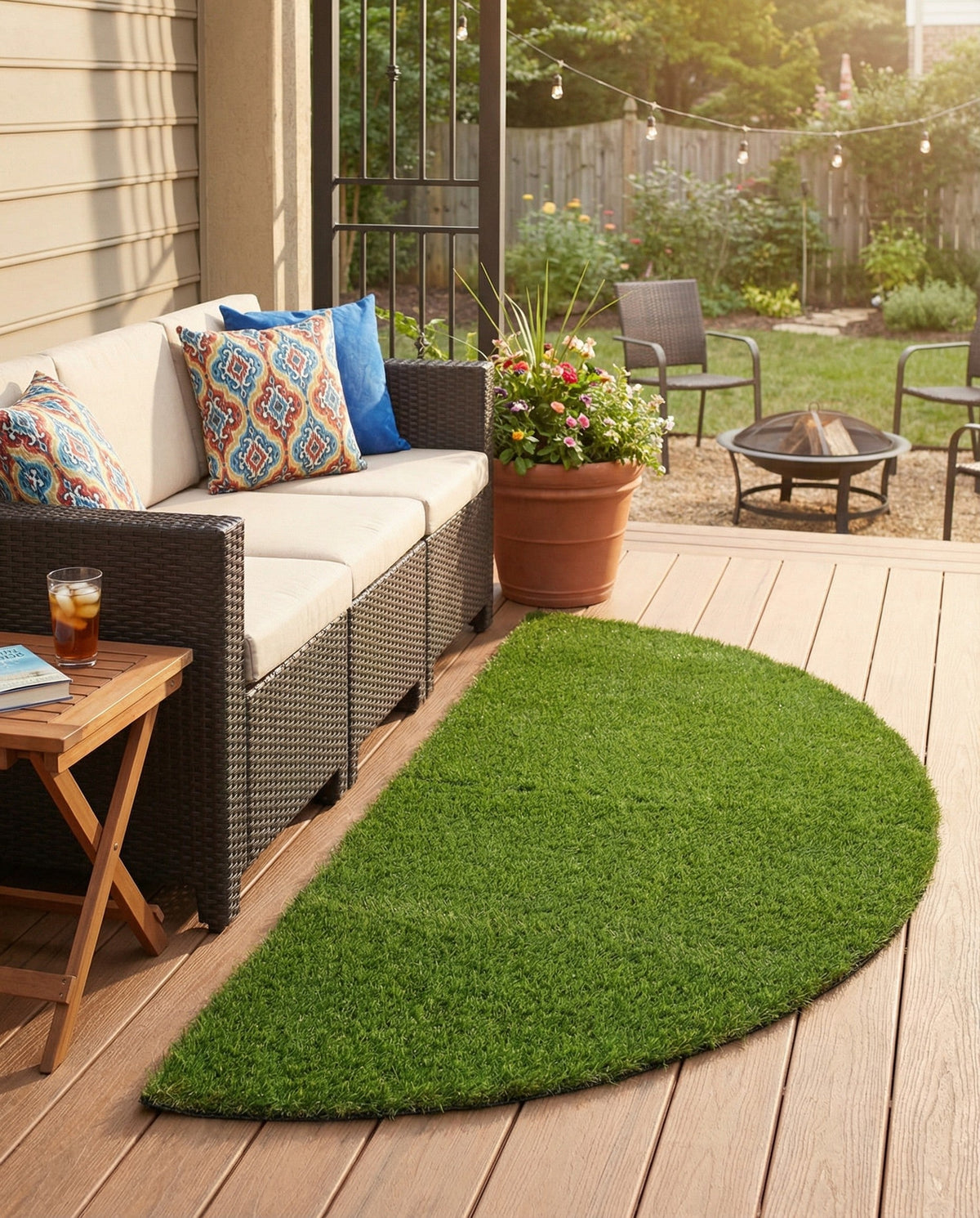 Meadow Retreat Collection Area Rug - Glen Hearth Green  lifestyle 126