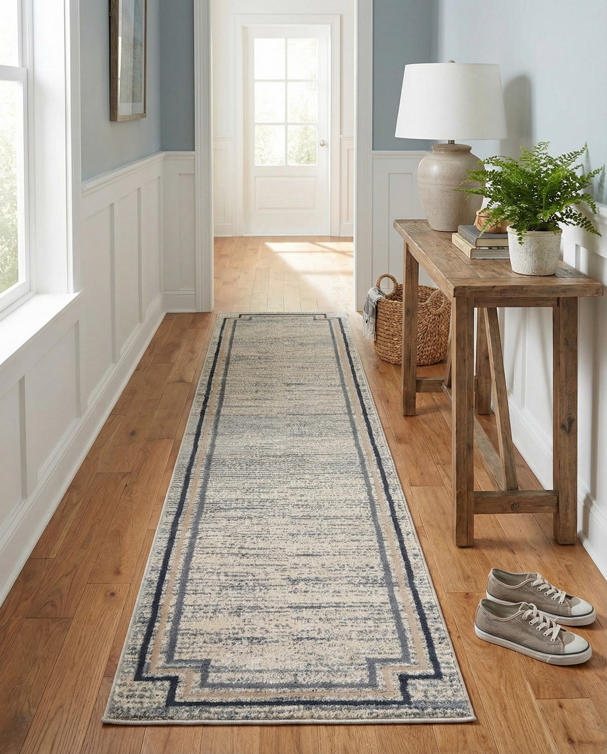Serenity Sands Collection Area Rug -  Hushhaven Runner Gray  lifestyle 95