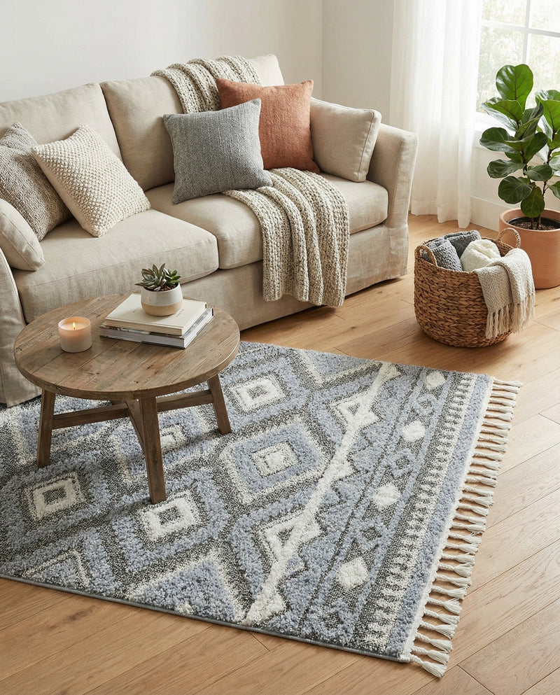 Sahara Chic Collection Area Rug -  Fez Rectangle Gray  lifestyle 24