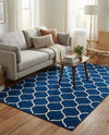 Trellis Mosaic Collection Area Rug -  Pergolatown (Navy Blue) Rectangle Navy Blue  lifestyle 9