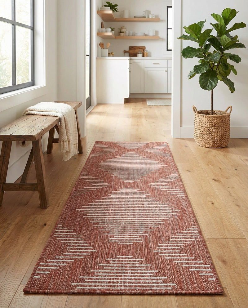 Urban Terrace Collection Area Rug -  Chelsea (Rust Red) Runner Rust Red  lifestyle 25