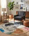 Urban Terrace Collection Area Rug -  Arbor Round Multi  lifestyle 60