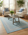 Terrace Fringe Collection Area Rug - Veranda (Aquamarine) Rectangle Aquamarine  lifestyle 7