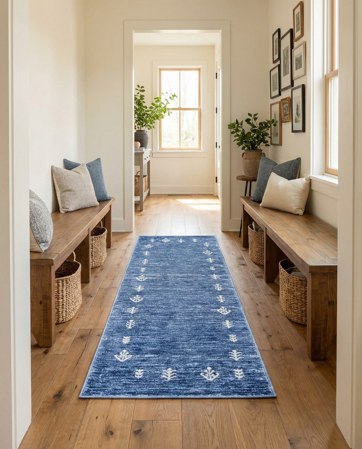 Zagros Shades Collection Area Rug -  Yasuj Runner Navy Blue  lifestyle 100