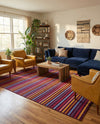 Seaside Stripes Collection Area Rug - Azul Rectangle Multi  lifestyle 45