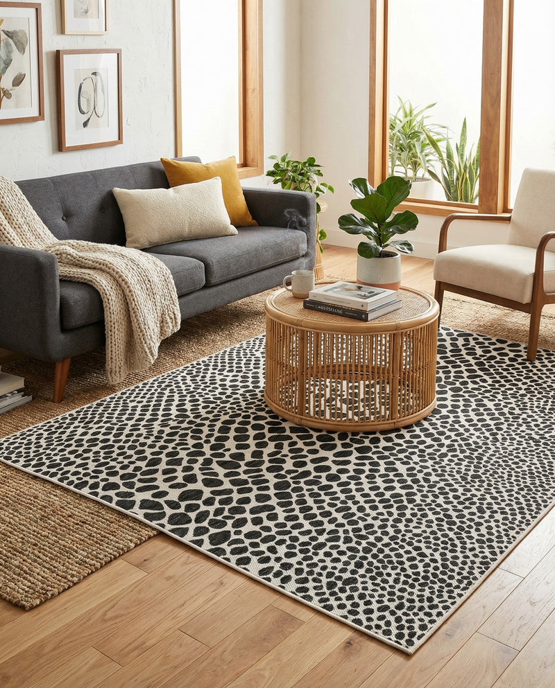 Urban Oasis Rugs Collection Area Rug -  Terrace (Black) Rectangle Black  lifestyle 6