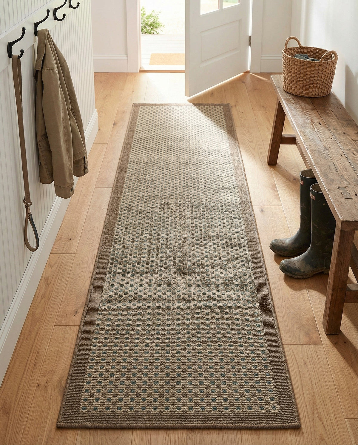 Terrace Fringe Collection Area Rug - Patio Runner Beige  lifestyle 109