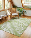 Seaside Blooms Collection Area Rug - Verdure (Green) Rectangle Green  lifestyle 7