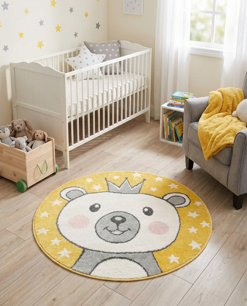 Wonder Tykes Collection Area Rug -  Enchant Round Yellow  lifestyle 3