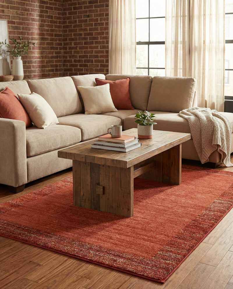 Studio Haven Collection Area Rug -  Conservatory (Terracotta) Rectangle Terracotta  lifestyle 11