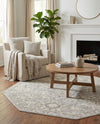 Seville Stripes Collection Area Rug -  Cordoba (Gray) Octagon Gray  lifestyle 65