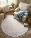 Heritage Elegance Collection Area Rug -  Nijo Round Beige  lifestyle 48