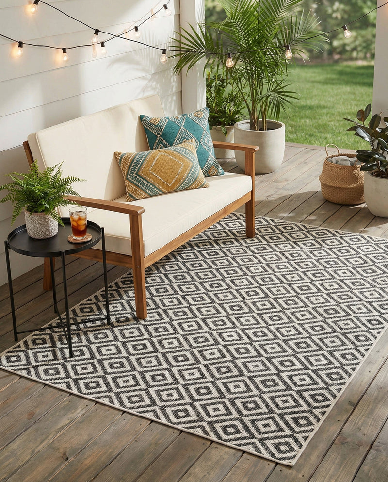 Urban Oasis Rugs Collection Area Rug -  Rooftop (Charcoal Gray) Rectangle Charcoal Gray  lifestyle 23