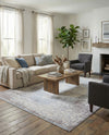 Rustic Charm Revival Collection Area Rug -  Meadowland Rectangle Light Blue  lifestyle 25