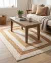 Woven Seaside Jute Collection Area Rug - Nautilus Rectangle White Natural  lifestyle 9