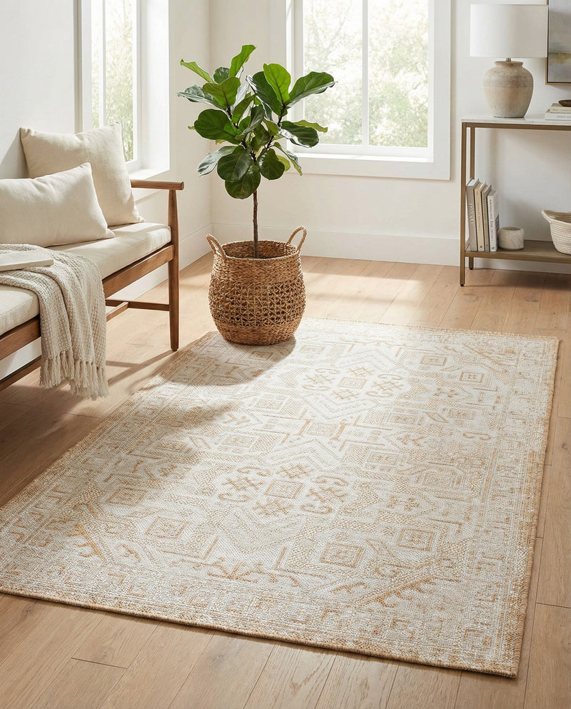 Tribal Terrace Treasures Collection Area Rug - Mayan Marina (Natural) Rectangle Natural  lifestyle 26