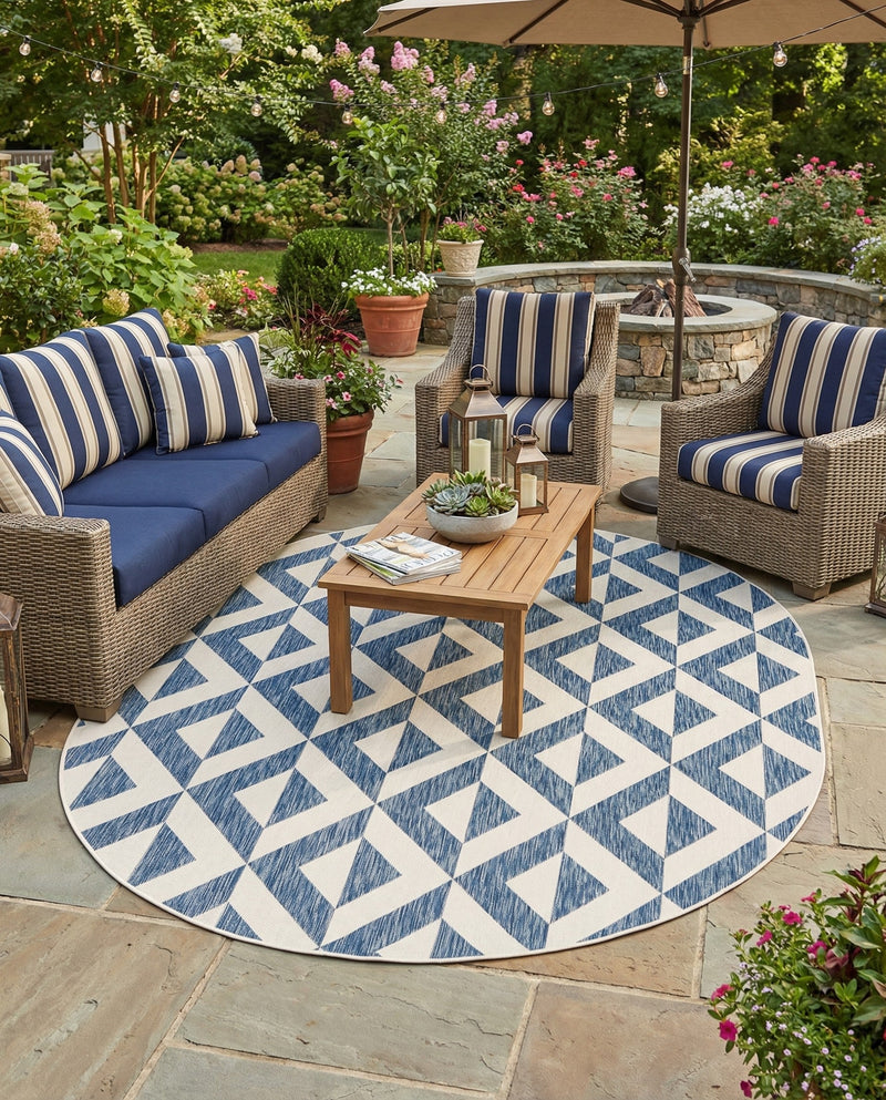 Urban Oasis Rugs Collection Area Rug -  Highrise (Blue) Oval Blue  lifestyle 45