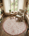 Tribal Terrace Treasures Collection Area Rug - Mayan Marina (Rust Red) Round Rust Red  lifestyle 38
