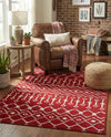 Marrakech Lattice Collection Area Rug - Medina (Red) Rectangle Red  lifestyle 12