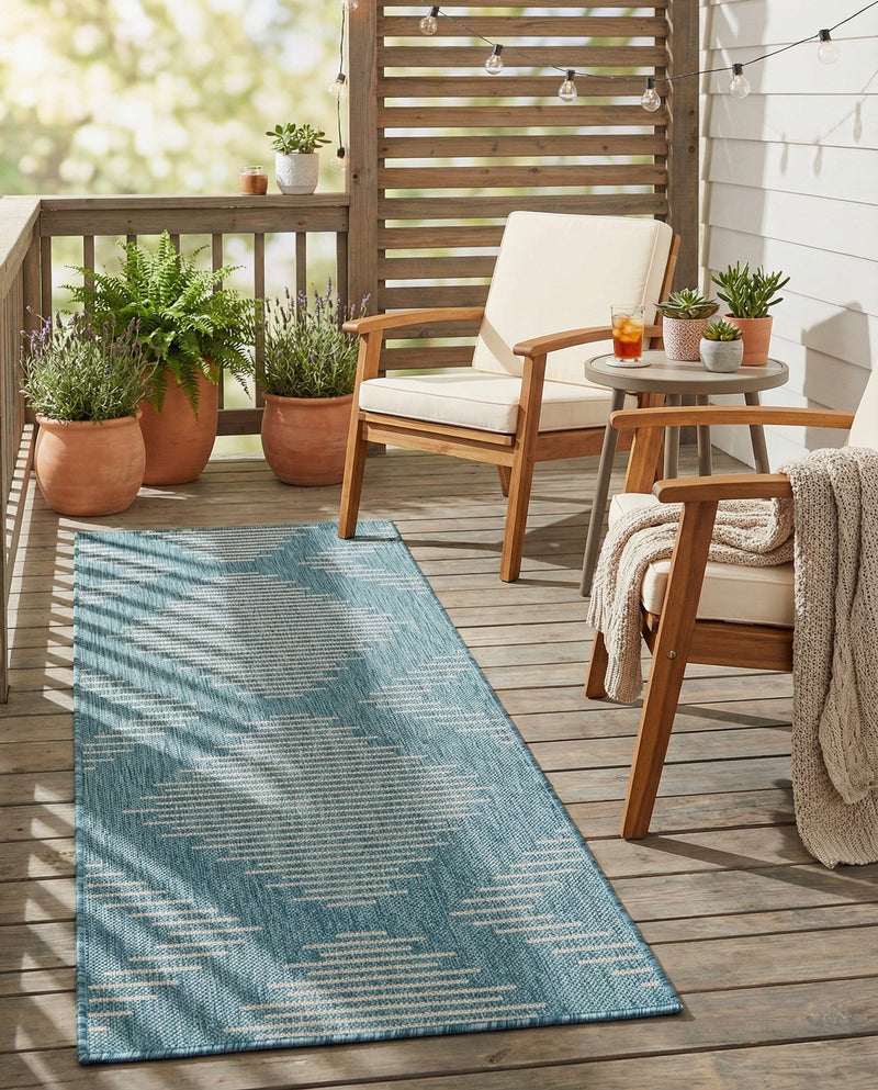 Urban Terrace Collection Area Rug -  Chelsea (Light Aqua) Runner Light Aqua  lifestyle 74