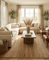 Woven Seaside Jute Collection Area Rug - Savannah (Natural) Rectangle Natural  lifestyle 27