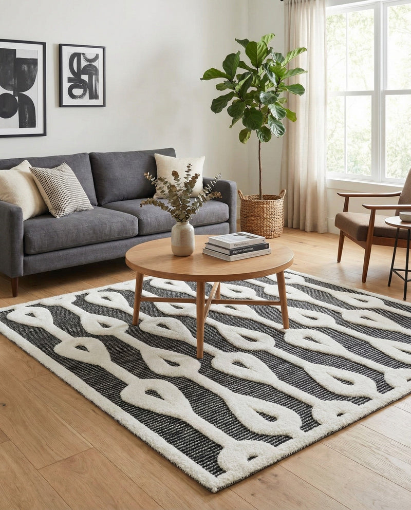 Monochrome Collection Area Rug -  Marble Rectangle Gray  lifestyle 18