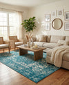 Georgetown Rugs Collection Area Rug - Dupont (Turquoise) Rectangle Turquoise  lifestyle 3