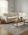 Seville Stripes Collection Area Rug -  Granada (Gray) Square Gray  lifestyle 55